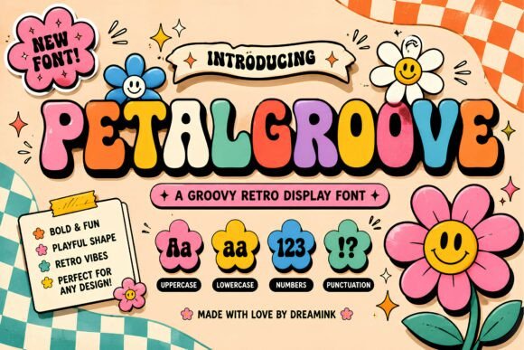 Petal Groove: A Bold and Playful Font for Modern Creativity