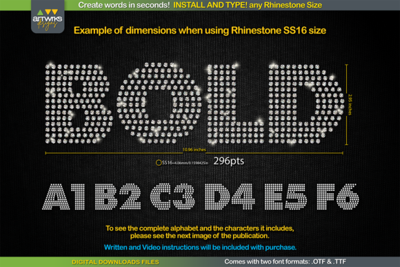 RS04 Modern DIY Rhinestone TTF Template: Create Stunning Designs in Seconds