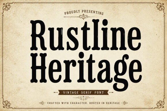 Rustline Heritage: A Vintage Serif Font with Timeless Appeal